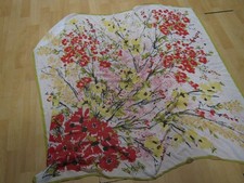 Vintage Vera Neumann Ladybug Flowers Ferns Scarf Purple Pink Yellow 42"