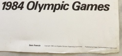 Póster abstracto original del Comité Organizador Olímpico de Sam Francis-Los Ángeles 1984 - Imagen 3 de 5