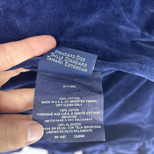 Ralph Lauren Kissenbezug blau Standard Rüschenrand Samt Vintage - Bild 4 von 6