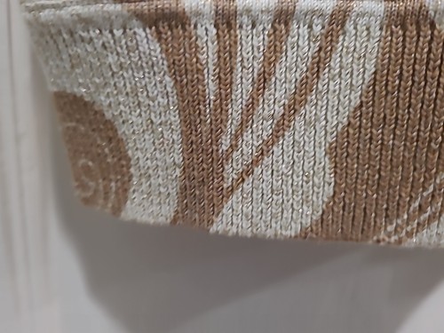 Talbots S/S 45% Cotton Patterned Gold Metallic Sweater 1X - Picture 12 of 13