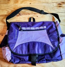 Eastsport Messenger Bag Purple Crossbody School Work Tech Tote Adjustable Strap