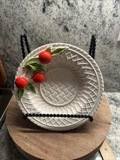 Lipper & Mann Ceramic White 7" Dish-Bowl With Cherries 