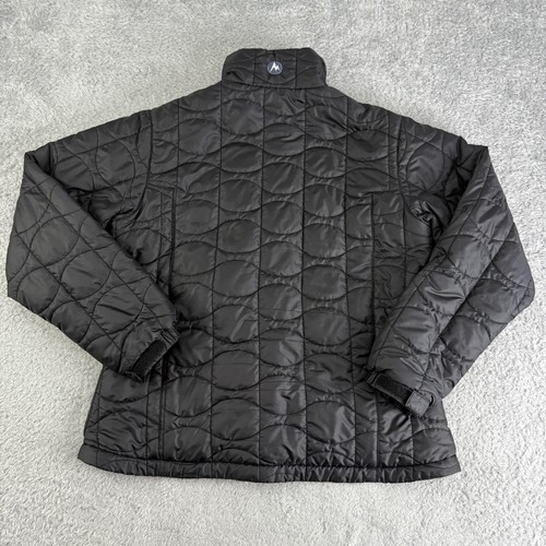 Marmot Jacket Womens Large Black Quilted Insulated Fleece Lined Full Zip - Picture 7 of 10