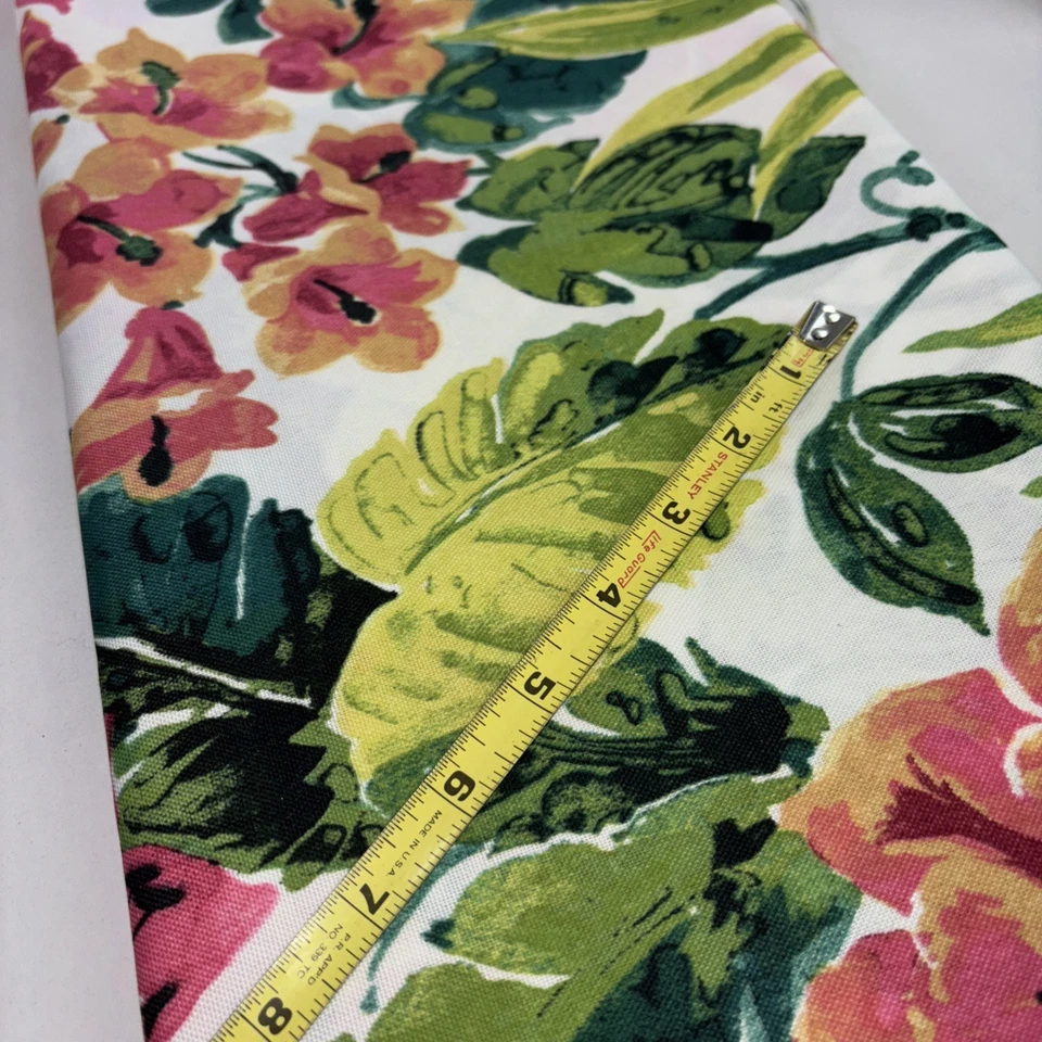 2015 Covington Tropical Pinks Green Floral Cotton Upholstery Fabric - Image 4 of 4