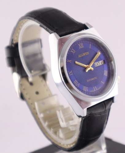 Formal Allwyn Automatic Blue Dial With Day/Date Men Wristwatch Recently Service - Imagen 3 de 8