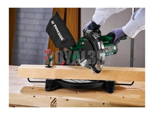 Parkside Compound Mitre Saw 1500W Laser Guide Wood Plastic Cutting Tool - Picture 13 of 13