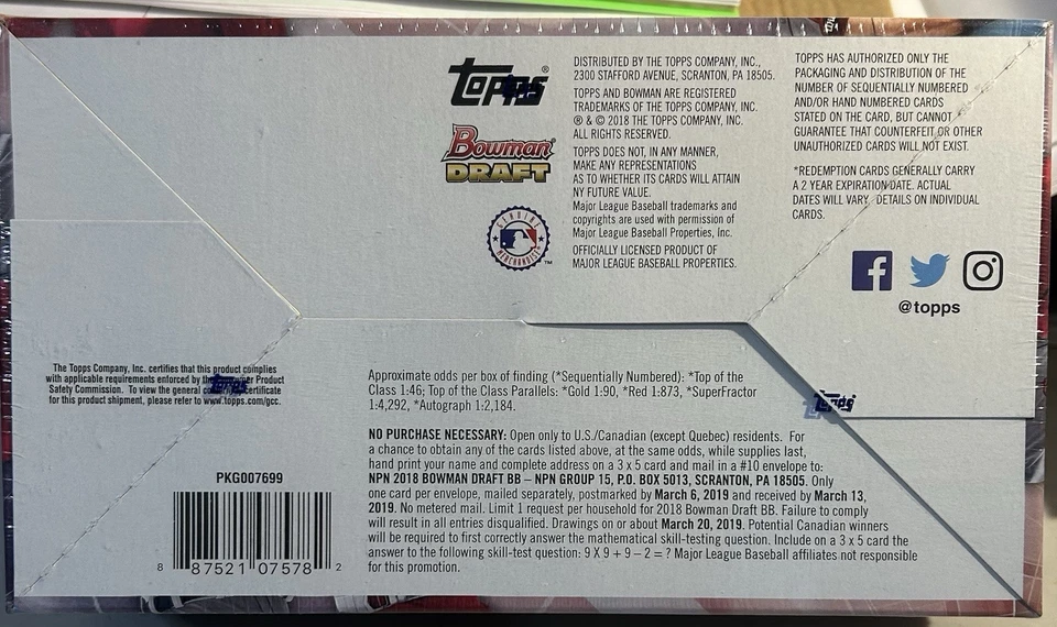 2018 Bowman Draft Factory Sealed Jumbo Hobby Box "3 AUTOS/384 CARDS", "HOT"!!! - Image 2 of 4