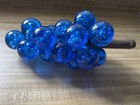 Vintage Retro Lucite Grape Driftwood Cluster Blue Acrylic Grapes 1.5” w/Bubbles