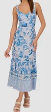 Adrianna by Adrianna Papell Women's Blue Floral Printed Maxi Dress Size 6
