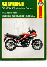 Haynes Suzuki GS/GSX 550 4 Valve Fours 572CC 1983 TO 1988 Owners Workshop Manual