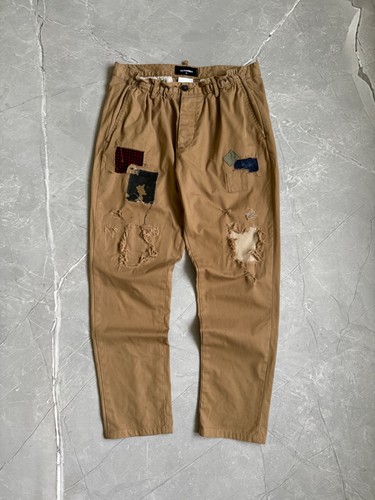 Pantalones recortados pintados con retazos desgastados Dsquared2 para hombre talla 48 beige - Imagen 1 de 24