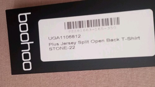( BNWT ) STONE SPLIT OPEN BACK SHORT SLEEVE OVER-SIZED T-SHIRT SIZE 22 UK - Picture 6 of 6
