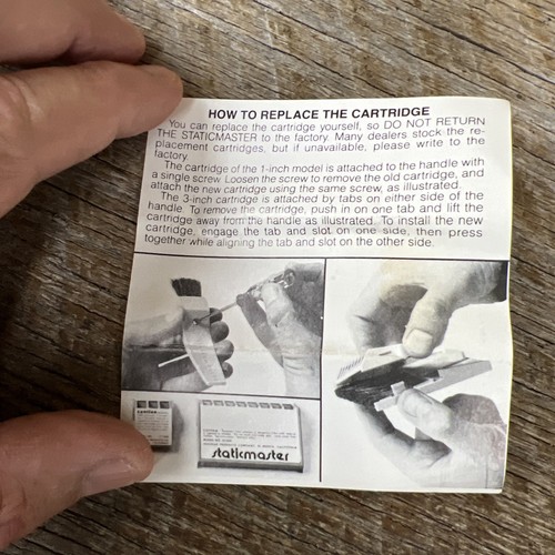 Brosse vintage STATICMASTER 1C200 1 pouce en boite et notice NRD,INC. New York - Photo 9 sur 15