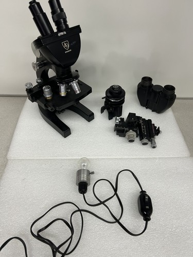 American Optical Spencer Black Microscope with Objectives & Parts - Picture 2 of 15