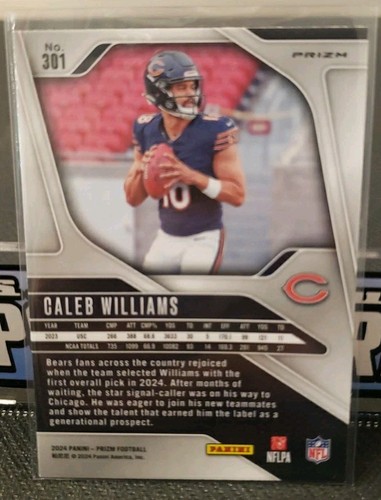 2024 Prizm Caleb Williams Red Prizm SP Rookie RC #301 Chicago Bears - Picture 2 of 2