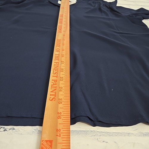 Charter Club Top Womens Large Blue Pullover Roll Tab Sleeve Office Career Blouse - Picture 8 of 14