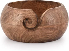 Wooden Yarn Bowl Hand Made by Indian Artisans with Premium Mango Wood for Knitti