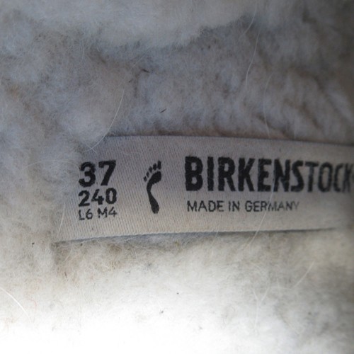 Birkenstock Sandals Womens 37 Gray Boston Clogs Suede Leather Slip On Buckle - Picture 5 of 12