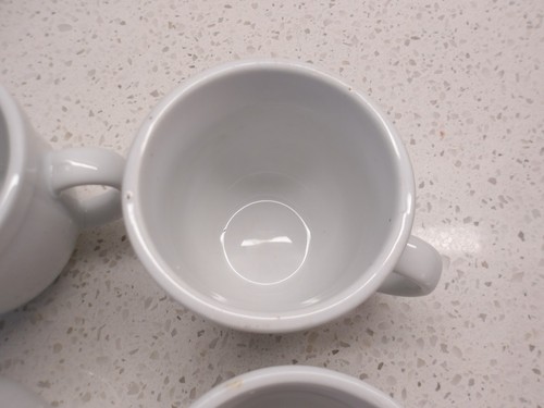 Juego de 4 tazas de café de cerámica de granero de porcelana blanca - Imagen 5 de 7