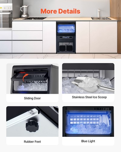 VEVOR Kommerzielle Eisbereiter Eismaschine 36,29kg/Tag LED Anzeige Restaurant - Bild 6 von 12