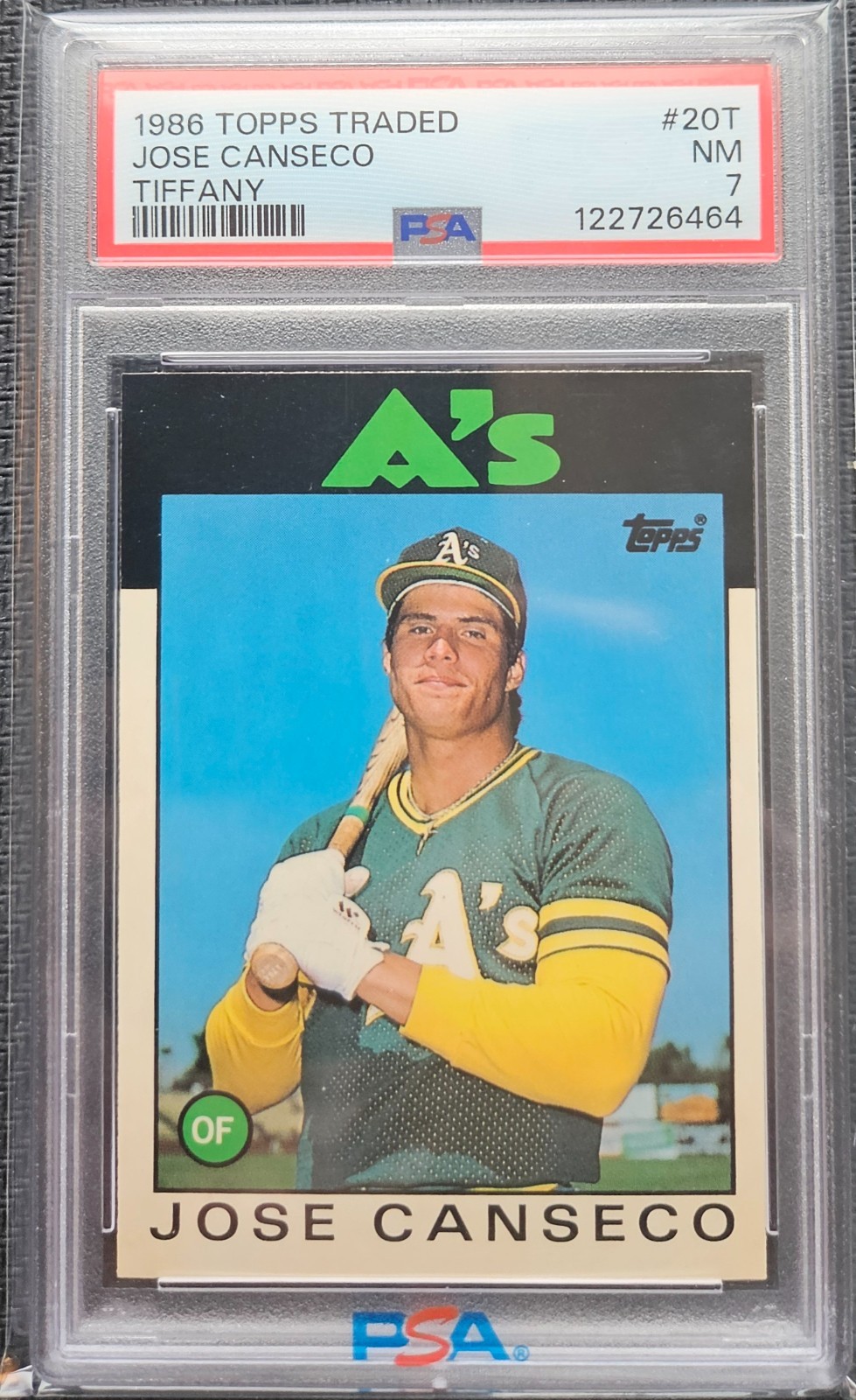 1986 Topps Traded Tiffany - Jose Canseco #20T (RC) PSA 7
