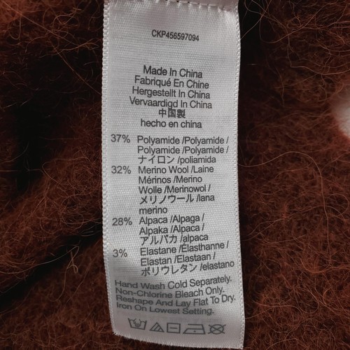 Madewell Sweater Women Large Rust Button Front Alpaca Merino Wool Fuzzy Cardigan - Picture 5 of 12