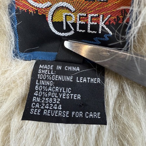 Cripple Creek Faux Fur Vest Womens Large Gray Western Cowgirl Rodeo Tie Front - Picture 5 of 6