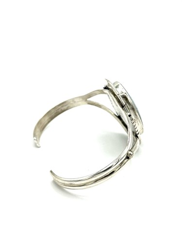 Navajo Ureinwohner Handarbeit Sterlingsilber Ägyptischer Türkis Armband-Dave Skeets - Bild 5 von 12