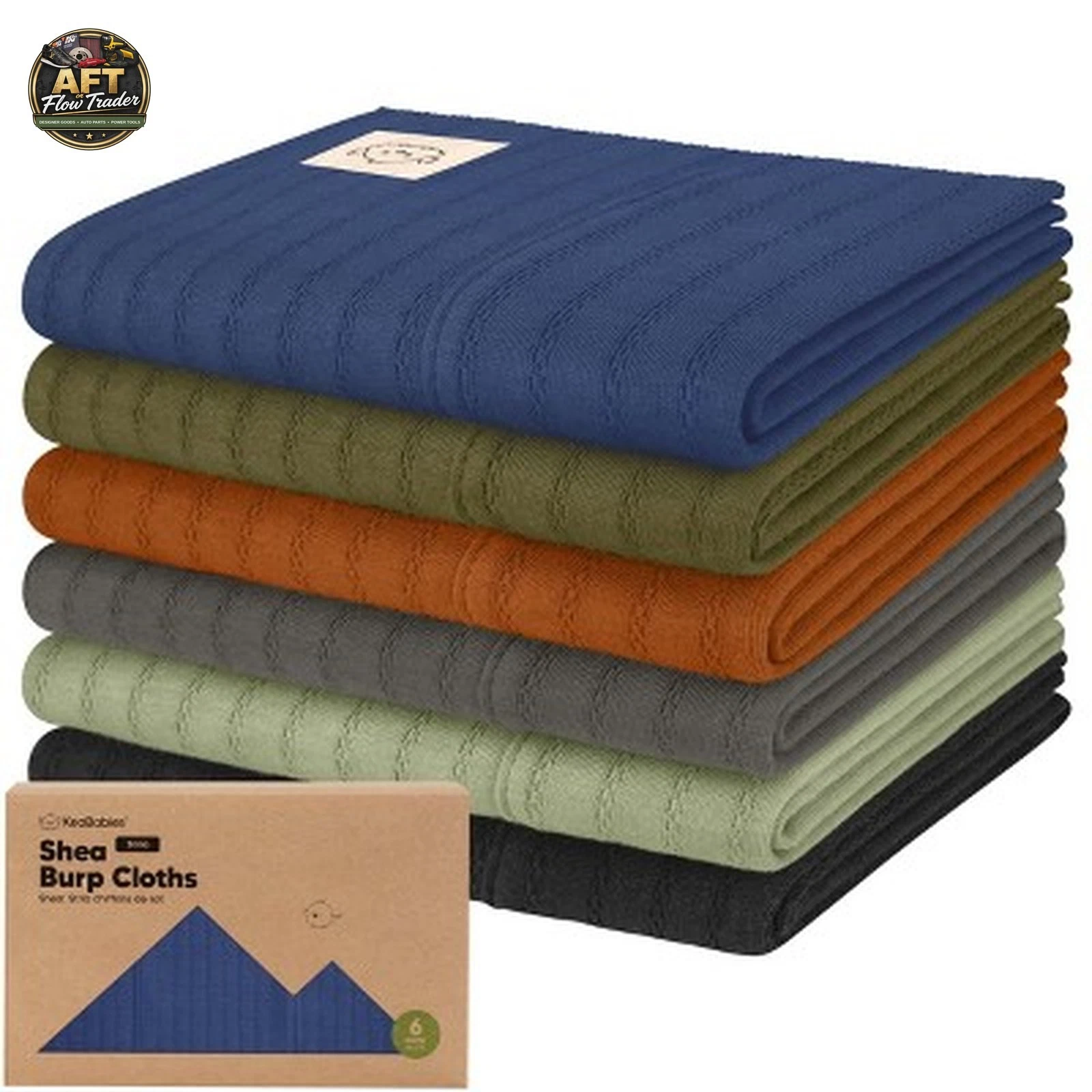 KeaBabies 6pk Shea Baby Burp Cloths - Organic Cotton Soft & Absorbent