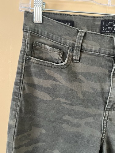 Lucky Brand Brooke Legging Jeans Womens 6/29 Green Camo Skinny Mid Rise 29x29 - Picture 11 of 17