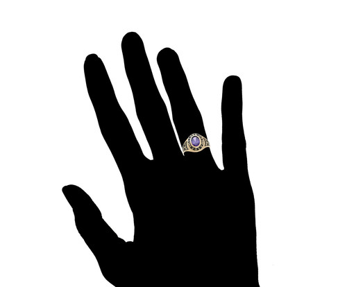 Anillo de graduación clase 2025 piedra natal simulada de junio circonita cúbica oro 10k o 14k - Imagen 2 de 4