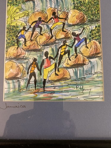 Pierre Henri Philippe Water Color Of Jamaican Scene 9 3/4” X 12 3/4” - Picture 4 of 13