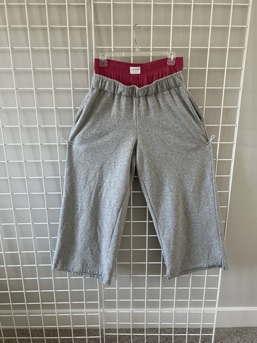 Pantalones deportivos Out From Under rosa boxer gris polar informales pierna ancha talla M - Imagen 7 de 17