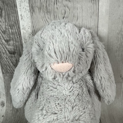 Jellycat Medium Bashful Bunny hellgrau rosa Nase weißer Schwanz Hase weich Plüsch - Bild 12 von 22