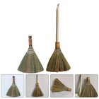 2pcs Handmade Woven Broom Detachable Handle Hand Broom Rustic Cleaning Broom