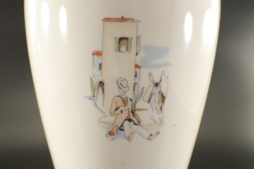 Alka Kunst RIALTO VASE Porcelain Hand Painted Italian Scenes Bavaria 9" - Picture 5 of 9