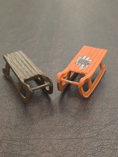 Lead L H and BF Miniature Figure Set Of 2 Sleds Sleighs - 2.5" Long