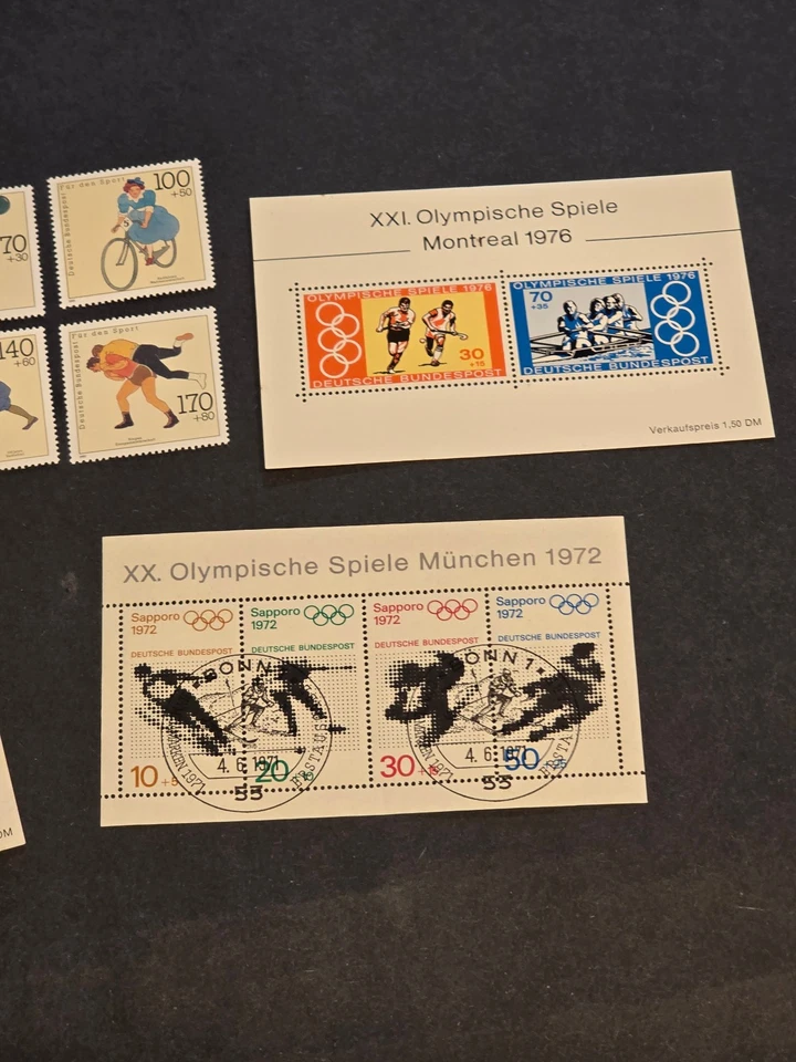 1972-1976 Germany Olympic Souvenir Sheets Sports Set MNH Mi# Bl13 Bl27 Mi851-854 - Image 4 of 4