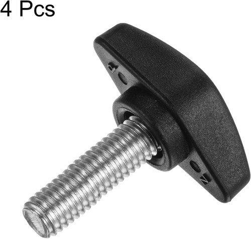 4 perillas de ala de camiseta tornillos para pulgar M8 x 20 mm rosca macho estándar perillas en T de plástico - Imagen 3 de 5