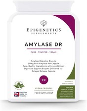 Amylase Delayed Release (DR) 50mg of Digestive Support Enzymes 90caps UK MADE
