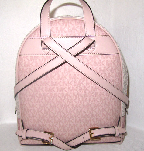 Michael Kors Rhea Medium Color-Block Signature Logo Backpack Blush Pink Multi - Picture 4 of 7
