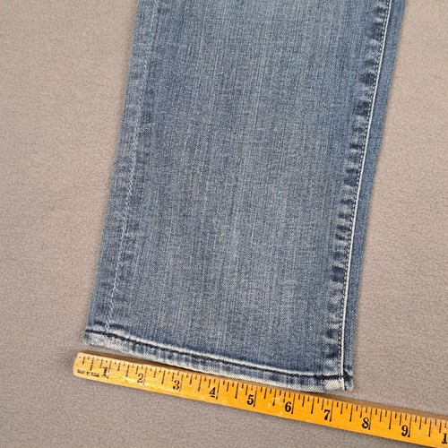 New 7 For All Mankind Straight Leg Jeans Women's Size 31 Light Blue Low Rise - Picture 10 of 14