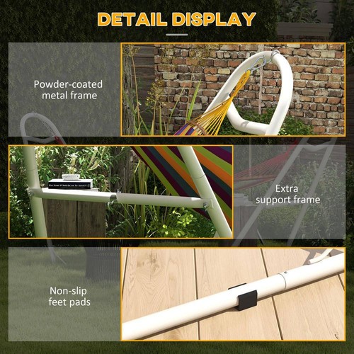 Outsunny 10 ft. Metal Hammock Stand in White - Picture 8 of 10