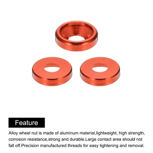 Arandelas de contrabordaje M3 10 piezas, aleación de aluminio de 8 mm/0,31 pulgadas para RC, naranja - Imagen 4 de 6