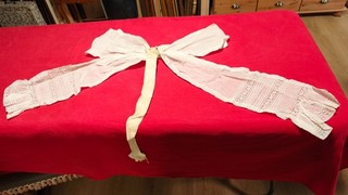 M13)ancien grand noeud dorsal de robe en resille1910 1920;70cm/65 cm