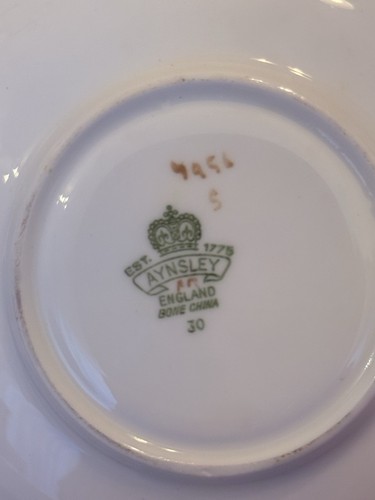 Aynsley Orchard Fruit Gold Tea Cup and Saucer Lime English Bone China England - Picture 6 of 6