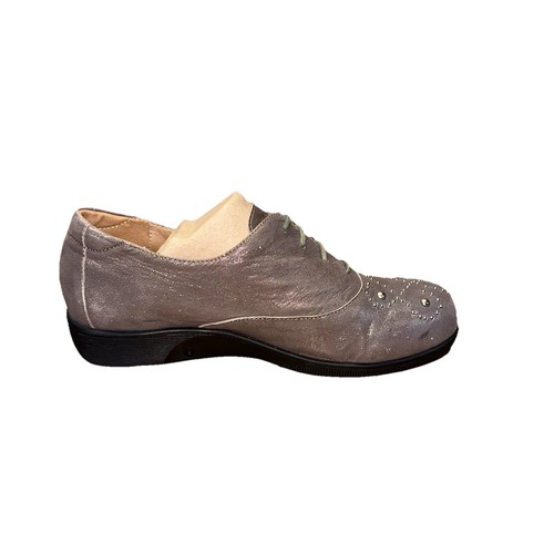Gravity Defyer Laurel Leather Oxford Comfort Metallic Studded Shoe Women’s 8.5 M - Picture 7 of 12