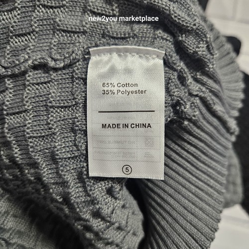 Hombre 3XL Gris y Negro Waffle Punto Suéter con Cordón Capucha Nuevo Sin Etiqueta - Imagen 5 de 7