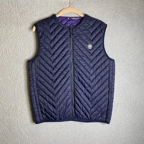 Wimbledon Vest Womens Medium Purple Puffer Full Zip Tennis Logo England Posh - product listing photo