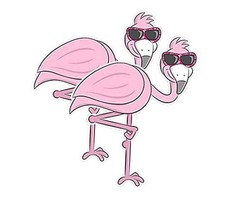 Flamingo Sticker Vinyl Sticker Decal 2 Pack - 5 Inches - for Car Truck SUV